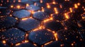 Glowing hexagonal pattern background Royalty Free Stock Photo