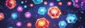 Glowing hexagonal patterns with light beams connecting them Royalty Free Stock Photo