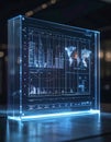 Futuristic Data Analytics on a Holographic Display Royalty Free Stock Photo