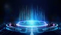 glowing holographic interface with vibrant light beams and futuristic design Royalty Free Stock Photo