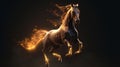 glowing horse rearing with outstretched wings generative AI Royalty Free Stock Photo