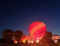 Glowing Hot Air Balloon Night Royalty Free Stock Photo