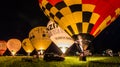 glowing hot air balloon view