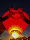 Glowing hot air balloon at Wisconsin festival Royalty Free Stock Photo