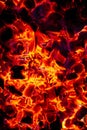 Glowing Hot Charcoal Briquettes Close-up Background Texture Royalty Free Stock Photo
