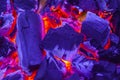 Glowing Hot Charcoal Briquettes Close-up Background Texture Royalty Free Stock Photo