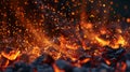 The Glowing Hot Embers.AI generated image Royalty Free Stock Photo