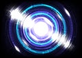 Glowing Hud circle. Abstract hi-tech blue background. Futuristic interface. Virtual reality technology screen Royalty Free Stock Photo