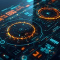 Glowing HUD Elements in Advanced Digital Interface Royalty Free Stock Photo
