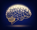 Glowing human brain Royalty Free Stock Photo