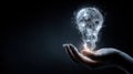 glowing idea in open hands Royalty Free Stock Photo