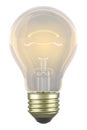 Glowing incandescent light bulb, 3D rendering