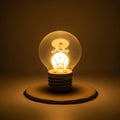 Glowing incandescent light bulb on a dark background Royalty Free Stock Photo