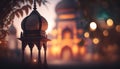 Glowing Indian Lantern and Cityscape: A Romantic Evening in the Subcontinent