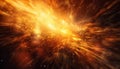 Glowing inferno igniting exploding galaxy in space generated by AI