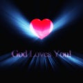 Glowing inscription God Loves You Royalty Free Stock Photo