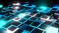 Glowing interconnected blocks forming decentralized network structure blockchain technology data Royalty Free Stock Photo
