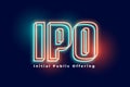 glowing ipo initial public offering background for corporate investment Royalty Free Stock Photo