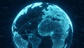 digital blue globe with global network connections 4k ai Royalty Free Stock Photo