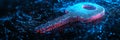Glowing Key Composed of Binary Code Unlocking Digital Potential in a Sea of Swirling Data Royalty Free Stock Photo