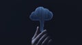 Glowing Key Unlocking Digital Cloud Concept