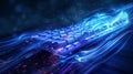 Glowing Keyboard with Blue Light Trails Royalty Free Stock Photo