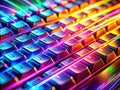 Glowing Keys An Abstract LongExposure View of a Modern Computer Keyboard Capturing the Futuristic Essence of Digital Royalty Free Stock Photo