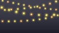 Glowing lamps garland. Decorative Christmas lights. Fairy lights chain. Wall decoration for party. Led bulb lamp string