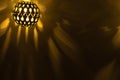 Glowing lantern on a dark background. Christmas background Royalty Free Stock Photo