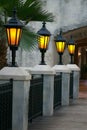 Glowing lanterns on a romantic terrace