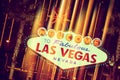 Glowing Las Vegas Sign Royalty Free Stock Photo