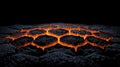Glowing Lava Cracks on Dark Surface Rendering Dramatic Fiery Geology in Abstract Art Form Royalty Free Stock Photo
