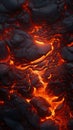 Glowing lava texture background unveils the fiery intensity of magma. Royalty Free Stock Photo