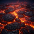 Glowing lava texture background unveils the fiery intensity of magma. Royalty Free Stock Photo