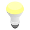 Glowing LED bulb icon, isometric 3d style Royalty Free Stock Photo