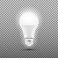 Glowing LED bulb isolated on transparent background. Vector illustration.