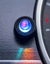 Glowing LED Security Indicator Light on Car Dashboard Royalty Free Stock Photo