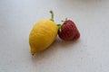 Lemon and strawberry - croped image