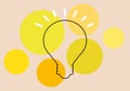 Glowing of light bulb on circle yellow background, Concept innovation thinking creative, Success inspiration. Royalty Free Stock Photo