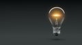 Glowing light bulb on dark background Royalty Free Stock Photo