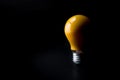 Glowing light bulb in dark.creativity inspiration concept