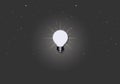 Glowing of light bulb on darkness background, Concept innovation thinking creative. Royalty Free Stock Photo