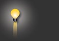 Glowing of light bulb on darkness background, Concept innovation thinking creative, Success inspiration. Royalty Free Stock Photo