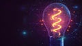Glowing Light Bulb Encasing DNA Helix, Symbolizing Technological Growth and Genetic Innovation Royalty Free Stock Photo