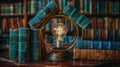 The Vintage Library Light.AI generated image Royalty Free Stock Photo