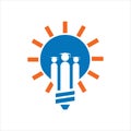 The glowing light bulb symbolizes the Academy of Intelligence joining the graduates