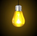 Glowing light bulb vector Royalty Free Stock Photo