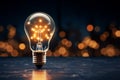 Glowing light bulb in a virtual network