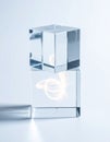 Glowing Light Core Inside a Glass Cube Royalty Free Stock Photo
