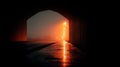 Glowing Light in Dark Tunnel Royalty Free Stock Photo
